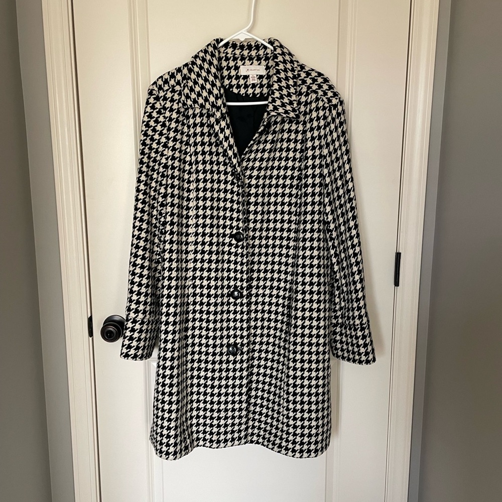 JM Collection Houndstooth Coat